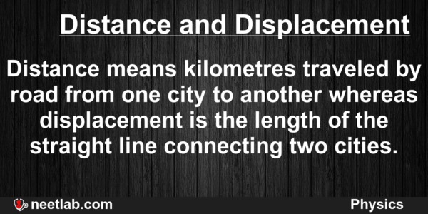 Difference between distance and displacement