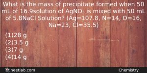 What-is-the-mass-of-precipitate-formed-when-50-mL-Chemistry-Question-