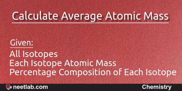 calculate average atomic mass or weight
