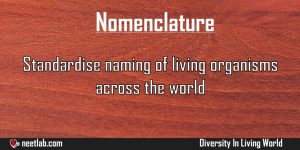Nomenclature Diversity In Living World Explanation