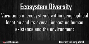 Ecosystem Diversity Diversity In Living World Explanation