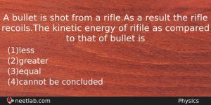 A Bullet Is Shot From A Rifleas A Result The Physics Question