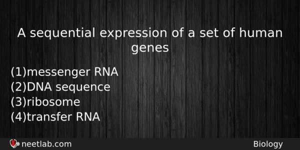 A Sequential Expression Of A Set Of Human Genes Biology Question 