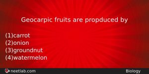 Geocarpic Fruits Are Propduced By Biology Question