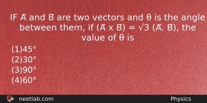 If A And B Are Two Vectors And Is Physics Question