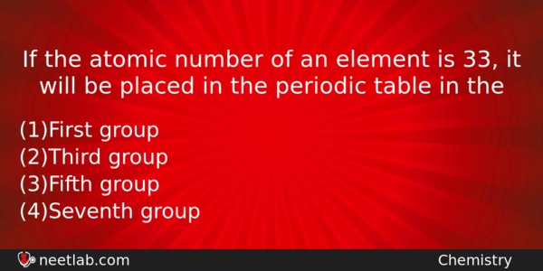 If The Atomic Number Of An Element Is 33 It Chemistry Question 