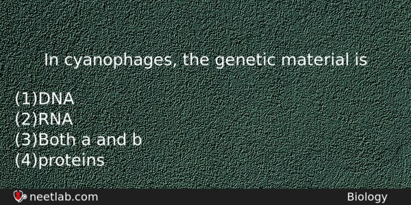 In Cyanophages The Genetic Material Is Biology Question 