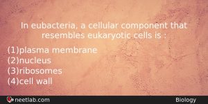 In Eubacteria A Cellular Component That Resembles Eukaryotic Cells Is Biology Question