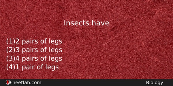 Insects Have Biology Question 