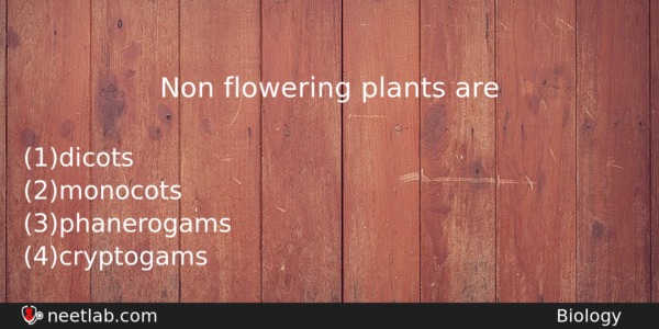 Non Flowering Plants Are Biology Question 