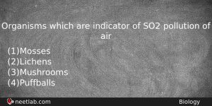 Organisms Which Are Indicator Of So2 Pollution Of Air Biology Question