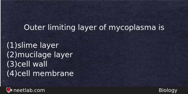 Outer Limiting Layer Of Mycoplasma Is Biology Question 