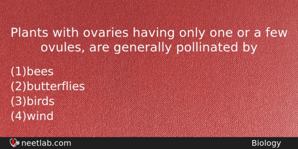 Plants With Ovaries Having Only One Or A Few Ovules Biology Question 