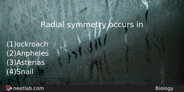 Radial Symmetry Occurs In Biology Question 