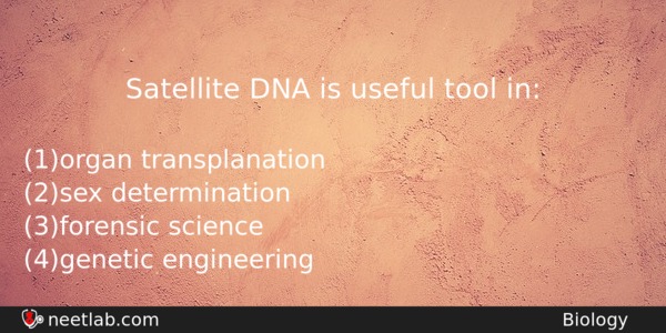 Satellite Dna Is Useful Tool In Biology Question 