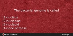 The Bacterial Genome Is Called Biology Question