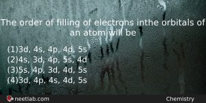 The Order Of Filling Of Electrons Inthe Orbitals Of An Chemistry Question