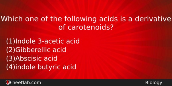 Which One Of The Following Acids Is A Derivative Of Biology Question 
