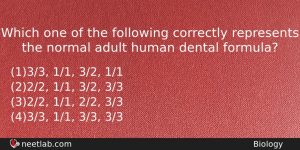 Which One Of The Following Correctly Represents The Normal Adult Biology Question