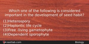 Which One Of The Following Is Considered Important In The Biology Question