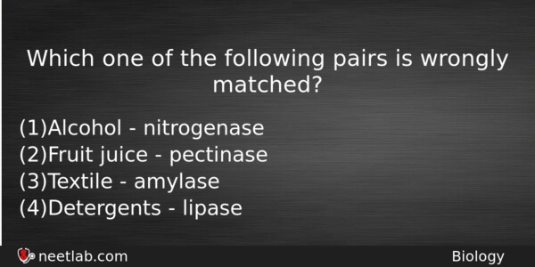 Which One Of The Following Pairs Is Wrongly Matched Biology Question 