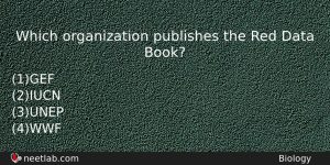 Which Organization Publishes The Red Data Book Biology Question
