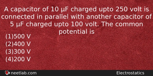 A Capacitor Of 10 F Charged Upto 250 Volt Is Physics Question 