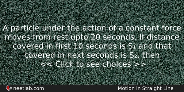 A Particle Under The Action Of A Constant Force Moves Physics Question 