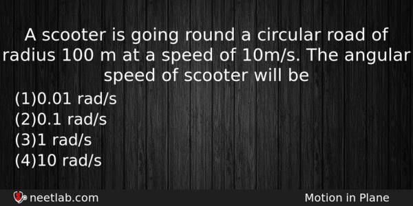 A Scooter Is Going Round A Circular Road Of Radius Physics Question 
