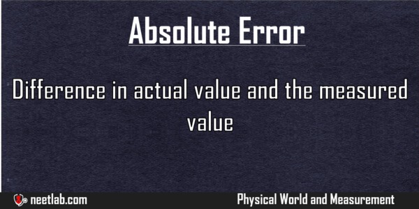 Absolute Error Physical World And Measurement Explanation 