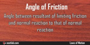 Angle Of Friction Laws Of Motion Explanation