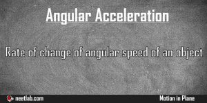 Angular Acceleration Motion In Plane Explanation