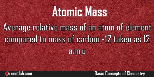 Atomic Mass Basic Concepts Of Chemistry Explanation 