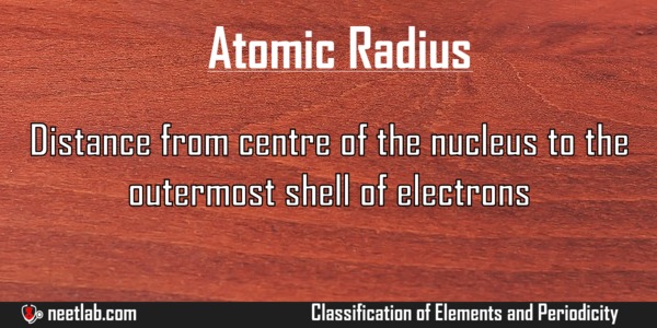 Atomic Radius Classification Of Elements And Periodicity Explanation 