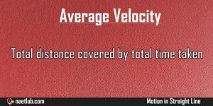 Average Velocity Motion In Straight Line Explanation