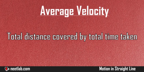 Average Velocity Motion In Straight Line Explanation 