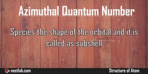 Azimuthal Quantum Number Structure Of Atom Explanation