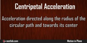 Centripetal Acceleration Motion In Plane Explanation