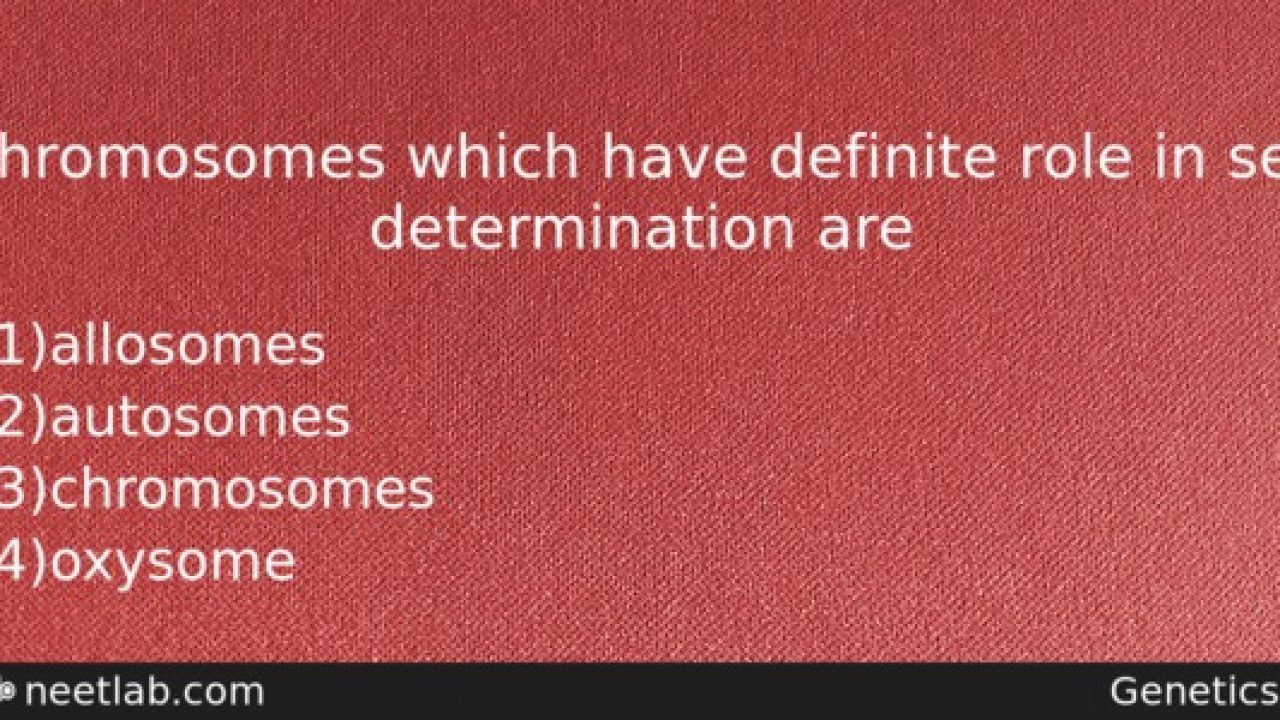 Chromosomes which have definite role in sex determination are - NEETLab