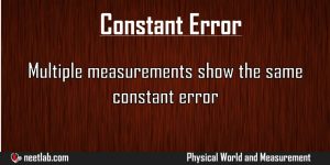 Constant Error Physical World And Measurement Explanation