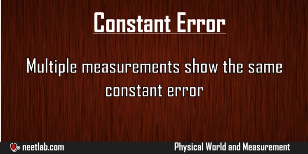 Constant Error Physical World And Measurement Explanation 