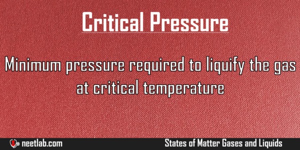Critical Pressure States Of Matter Gases And Liquids Explanation 