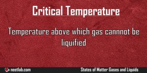 Critical Temperature States Of Matter Gases And Liquids Explanation