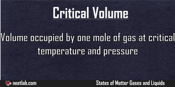 Critical Volume States Of Matter Gases And Liquids Explanation 