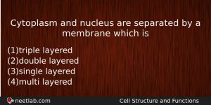 Cytoplasm And Nucleus Are Separated By A Membrane Which Is Biology Question