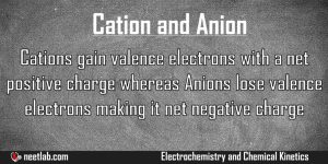 Difference Between Cation And Anion Electrochemistry And Chemical Kinetics Explanation