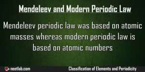 Difference Between Mendeleev Periodic Law And Modern Periodic Law Classification Of Elements And Periodicity Explanation
