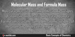 Difference Between Molecular Mass And Formula Mass Basic Concepts Of Chemistry Explanation