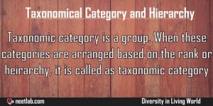 Difference Between Taxonomical Category And Taxonomical Hierarchy Diversity In Living World Explanation