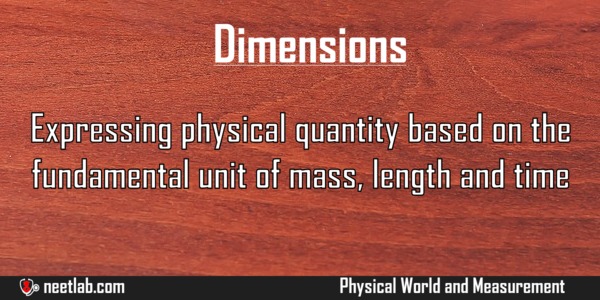 Dimensions Physical World And Measurement Explanation 